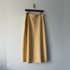 Light Yellow Silk Maxi Skirt